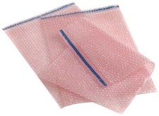Pink Anti-Static Self Seal Bubble Bags ESD-Safe - 100 x 135mm, 10 Pack - ANTISTA