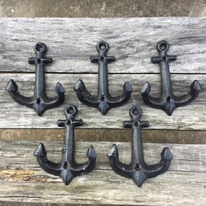 5-Pcs-Anchor-Style-Rustic-Cast-Iron-Wall-Coat-Hooks-Hat-Hook-Hall-Tree-Black