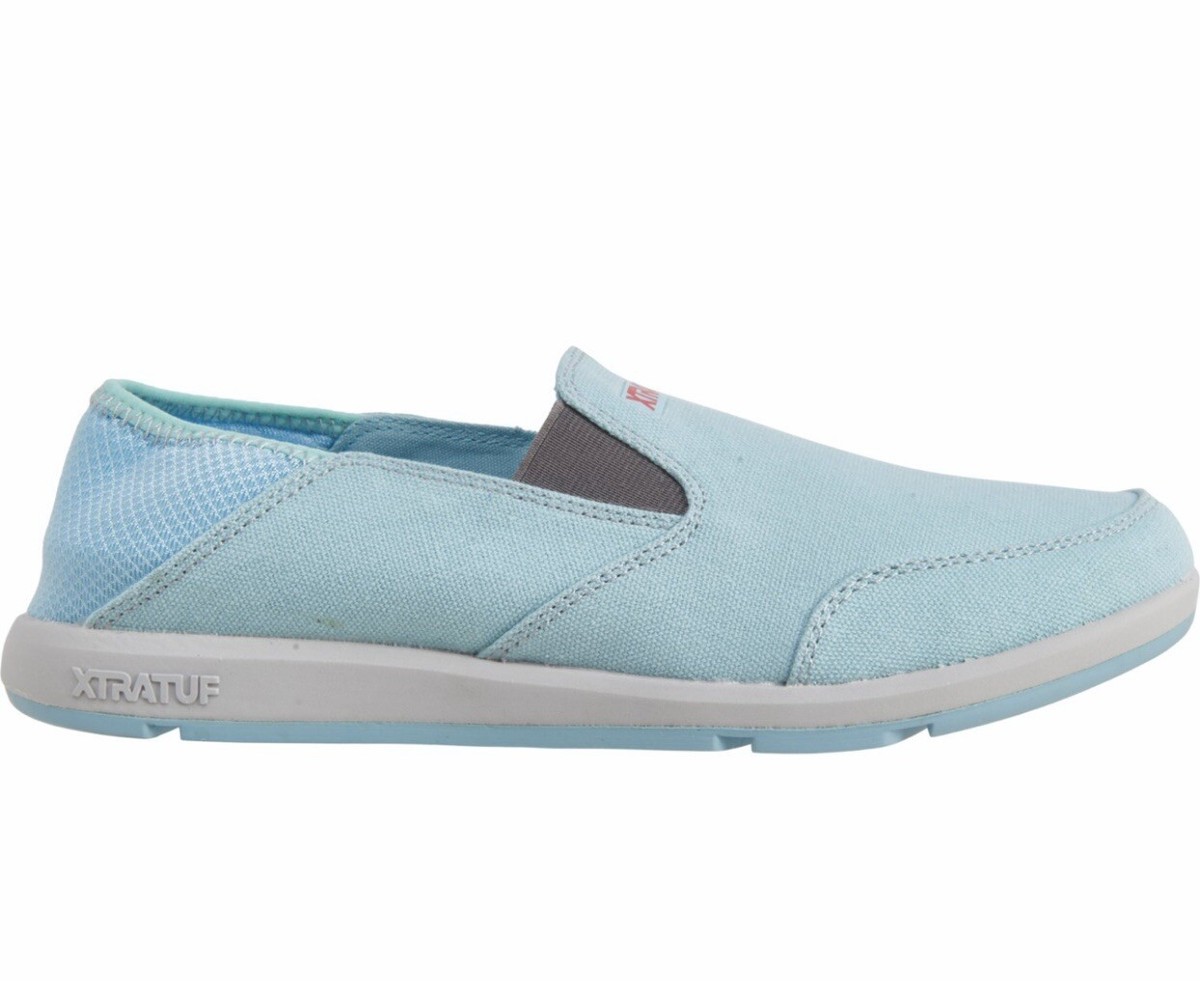 XTRATUF Boat Deck Slip On Work Shoes Sneakers Yellowtail Sky Blue