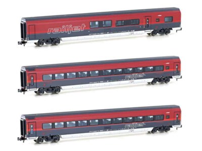 Hobbytrain H25225 - Personenwagen Set 2  ÖBB Railjet Ep.VI 3-teilig - Spur N