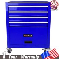 4 Drawers Rolling Tool Box Cart Tool Storage Cabinet Steel Tool Chest w/ Wheels