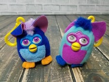 LOT of 2 - Furby McDonald's Plush Happy Meal 2000 Keychain Clip Toy