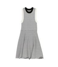bar III Womens Striped Fit Flare Midi Dress, Grey, Medium