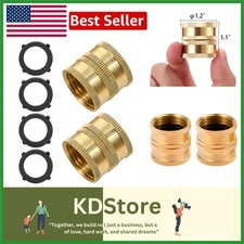 2 Pack Brass 3/4" Garden Hose Connector with Dual Swivel for Leak-Free Coupling