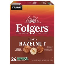Folgers 162 Coffee K-Cups - Toasty Hazelnut 24/Box New