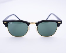 Ray-Ban Sunglasses RB3016 Clubmaster Classic Black Frame Green Lens 49mm Unisex