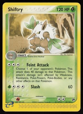 E-Reader Shiftry - 22/100 Sandstorm Ken Sugimori Pokemon TCG Card