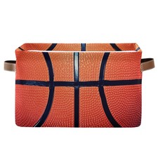 Sport Basketball Storage Bin Canvas Toys Large Cube Box Collapsible with Handles
