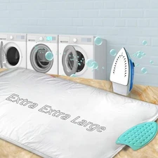 Ironing Mat,Thickened (32x55 inch) Ironing Blanket Ironing Pad, Double-Side U...