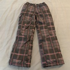 ZX 360 Pants Youth Large 14 Black Red Plaid Snow Ski Insulated Cargo Snowboard