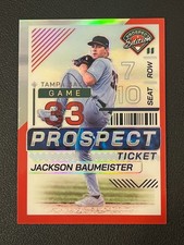 Jackson Baumeister 2024 Panini Prospect Edition Ticket Red Prizm /199 Rays 