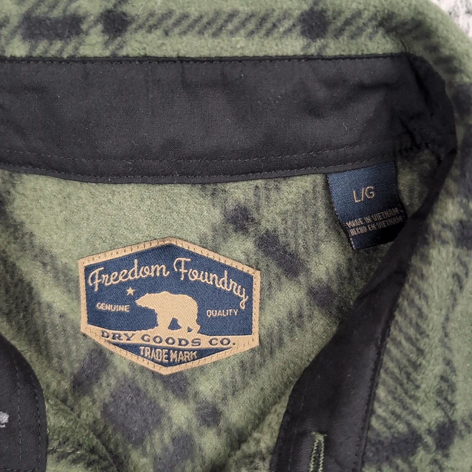 Camisa Freedom Foundry Hombre Grande Verde Franela Chaqueta Cazadora Cuadros Manga Larga Foto 2 de 4