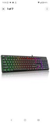 Redragon K521 Upgrade Rainbow LED Gaming Keyboard, 104 Keys Wired Mechanical Fee