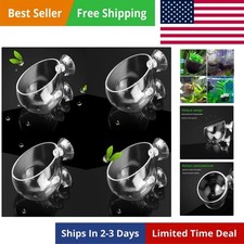 4X Crystal Glass Aquarium Plant Pot, Aquarium Aquatic Planter, Red Shrimp Liv...