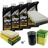 Mann Inspektionspaket 4L Mannol Longlife 504/507 5W-30 FüR Audi Coupe 2.0 2.6