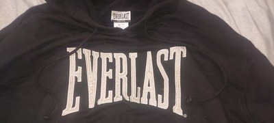 Vintage EVERLAST 12 Boxing Gloves Embroidered Hoodie Sweatshirt Mens M Black 90s