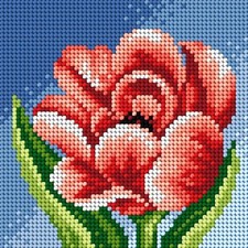 Orchidea Needlepoint canvas for halfstitch without yarn Peony 2443D - Printed...