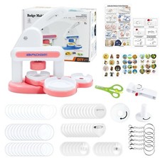 Badge Making Machine DIY Badge Press PINK  USED 