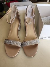 Heels Betsey Johnson SB-Mari Champagne Rhinestone Block Heels Size 7w
