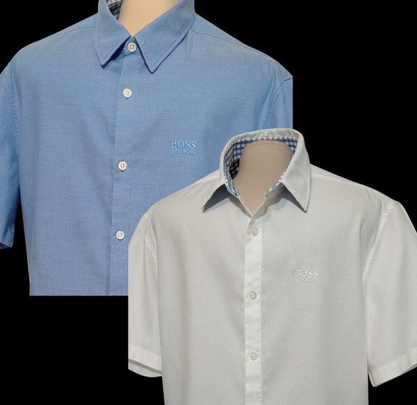 Men Hugo Boss Shirt White Cotton 38 / M / 46 #66RS