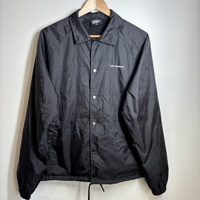 SDMN Mens XIX World Black Coach Jacket Size Medium Graphic Back Print Sidemen