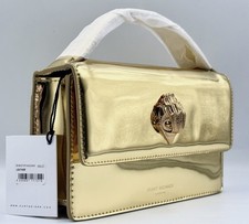 Kurt Geiger Original 100% Gold Patent Leather Bond Shoulder Bag BNWT