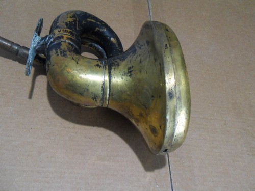 Rare Antique Rubes ? Brass Era Automotive Double Twist Car Horn WORKS Some Dents - Picture 8 of 23
