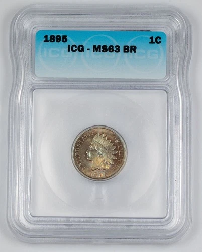Certified 1895 Indian Head Cent ICG MS63 BR IHC 1c