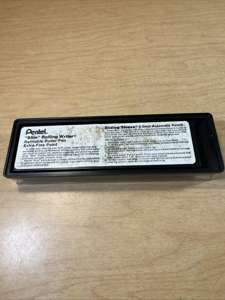 复古 Pentel Slim 滚动笔 超细尖自动铅笔和笔套装 PRS-3 — 第 4/4 张图片