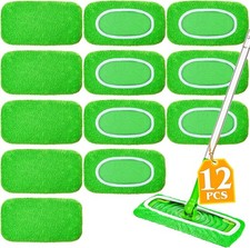 12-Pack Reusable Mop Pads Compatible with Sweeper Mop - 100 Coral Fleece