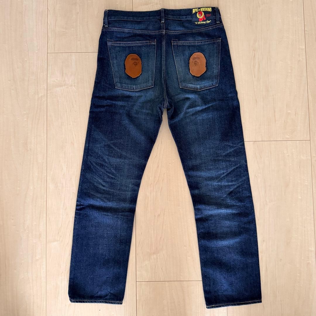 A BATHING APE Straight Denim Pants Jeans Blue SW 80cm Inseam 71.5cm BA0226239