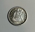 1853 Seated Liberty Dime Arrows US Silver Coin AU UNC