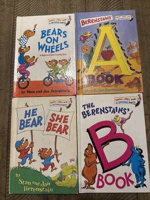 Lot of  4 - Dr. Seuss Books B Book A Book Wheels Inside Outside Dinosaur Bones