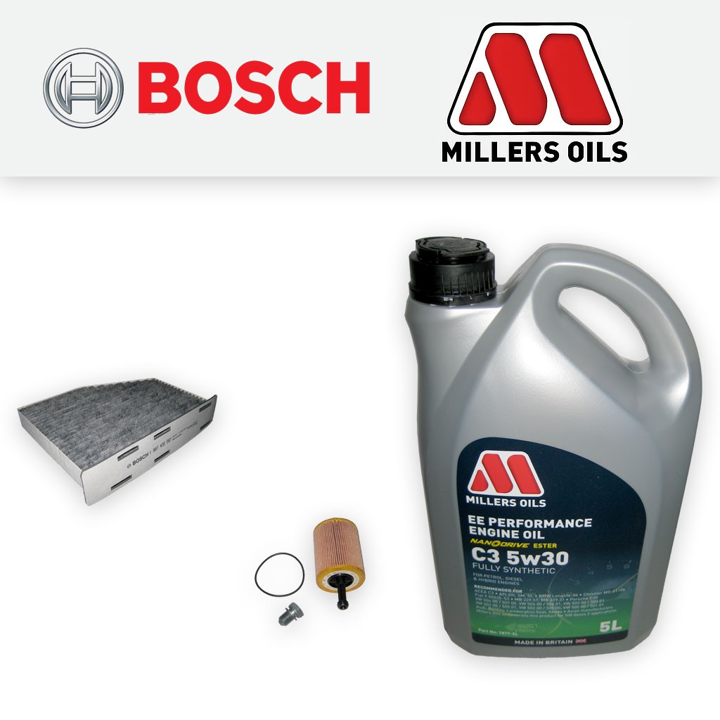 SERVICE KIT for AUDI A3 (8P) 1.9 TDI OIL CABIN FILTERS +5L EE OIL (2003-2012)