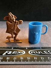Vintage 1970s General Mills Count Chocula Cereal 2.5" Figure & Cup (Bat) Monster