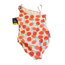 NEW GAP KIDS Girls One Piece Swimsuit Orange Red XXL 14-16 NWT UPF 50 