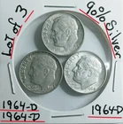 New ListingLot Of 3 Roosevelt Dimes 90% Silver 3-1964-D VG ConditionLook @ & Judge Gems