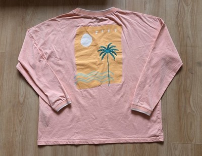 ROXY T-Shirt Damen Langarm Druck + Stickerei Gr. M neuwertig