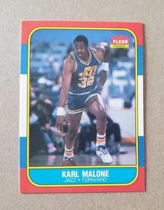 NICE Set-Break 1986-87 Fleer Basketball #68 Karl Malone ROOKIE CARD - Utah Jazz