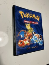 1999 Base Set Vintage Pokemon Trading Card Folder w/card lot Pikachu Charzard