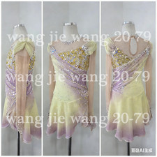 Ice Figure Skating Dress Figure Skating Dress For Competition yellow dyeing