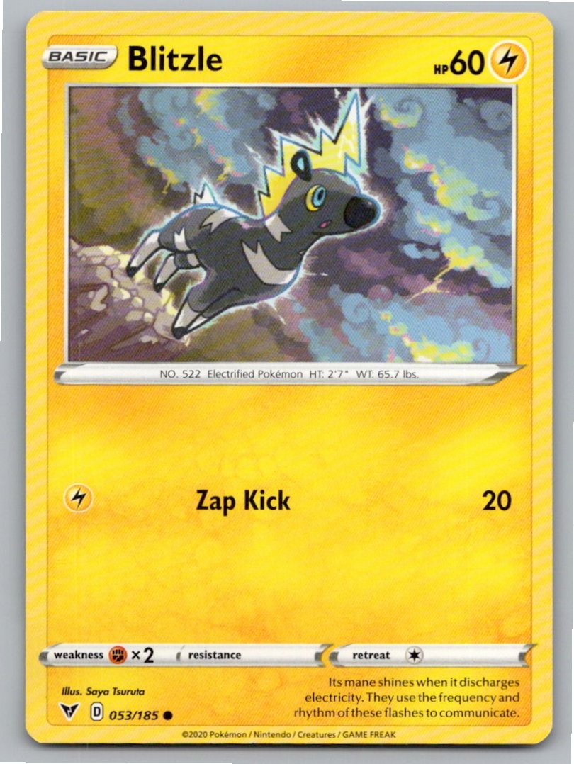 2020 POKEMON BLITZLE VIVID VOLTAGE 053/185 C NM A87565 FREE S&H
