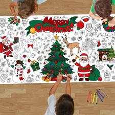 Christmas Crafts for Kids - Giant Coloring Tablecloth Poster 72x30