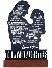 Mother Daughter Acrylic Plaque - Heartfelt Gift from Mom to Daughter - Black