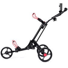 3-Rad Golftrolley Golfwagen Golf Klappbar Einfacher Schiebe- Und Zugwagen Schwar