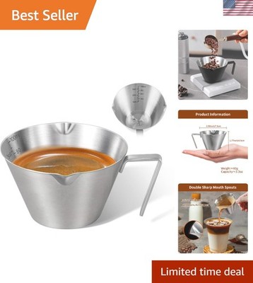 Versatile 3.4oz Espresso Cup with V-Spout & Ergonomic Handle for Perfect Pouring