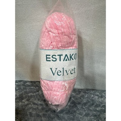Estako Velvet Pink Chenille Yarn 100g 120m 100% Polyester Made in Turkey Plush
