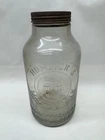 Vintage Horlicks Malted Milk Glass Jar With Metal Lid 5x11.5" Antique Mason