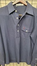 NEW Criquet Polo Shirt Men's Medium Long Sleeve Pocket Pima Cotton
