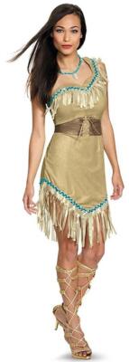 Pocahontas Prestige Disney Native American Fancy Dress Halloween Adult Costume